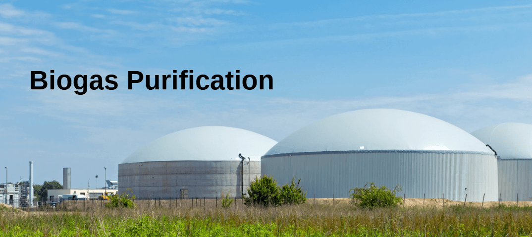 Biogas plant with anaerobic digester domes using activated carbon for H2S and siloxane removal