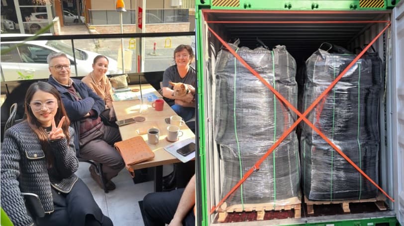 Client visit and bulk shipment — industrial carbon supply