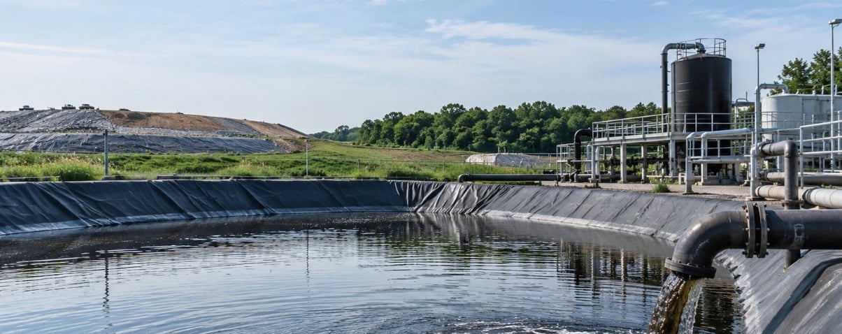 Landfill leachate treatment plant using granular activated carbon for COD and PFAS polishing