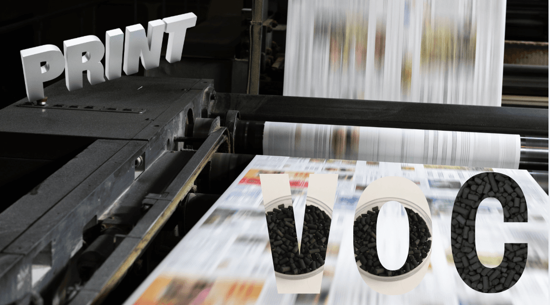 Activated carbon for VOC removal from printing and industrial exhaust