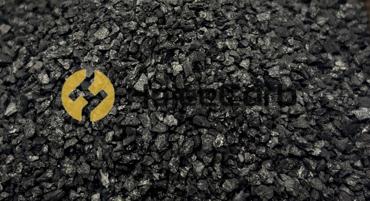Heap of granular activated carbon media used for wastewater treatment