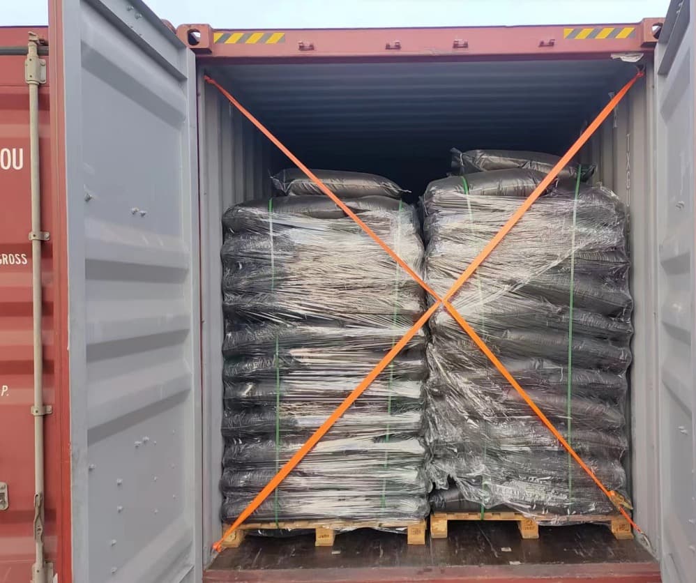 Activated carbon container loading for Southeast Asia shipment