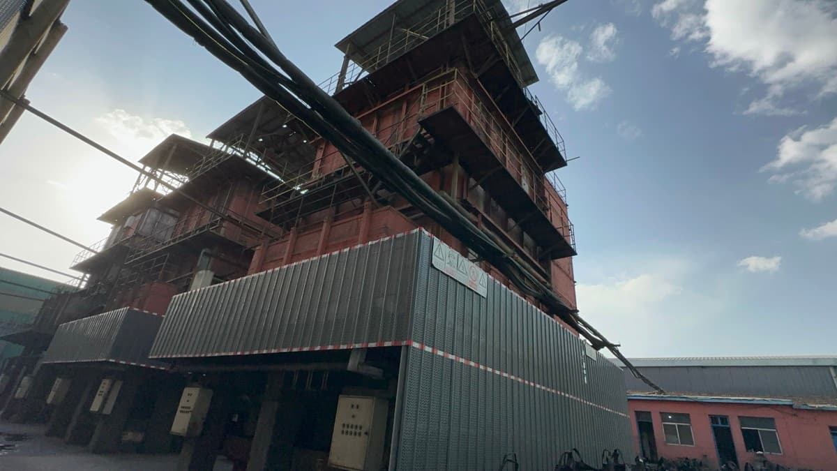 Activated carbon activation furnace at ACF manufacturing facility