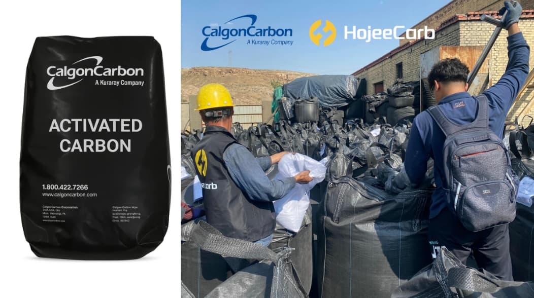 Calgon Carbon activated carbon bag vs Hojeecarb factory workers loading bulk activated carbon