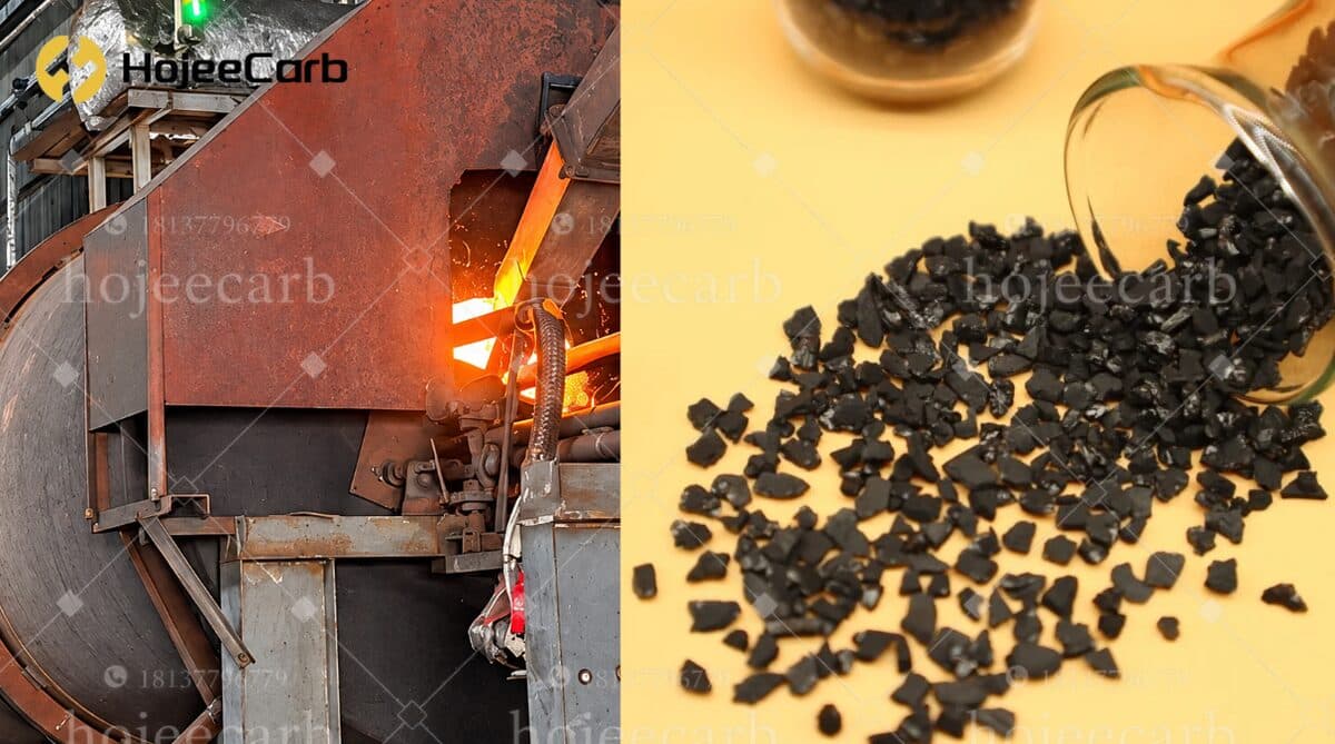 HojeeCarb activated carbon production kiln beside factory-direct GAC product — a China-made alternative to Carbon Activated Corporation