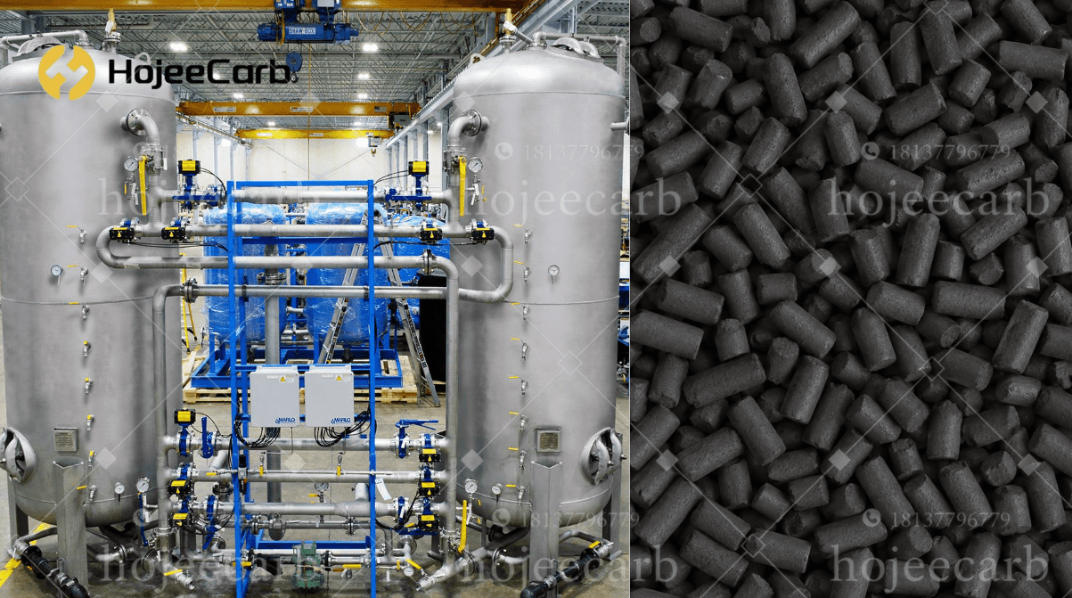 Carbon molecular sieve pellets and activated carbon granules — industrial gas separation materials