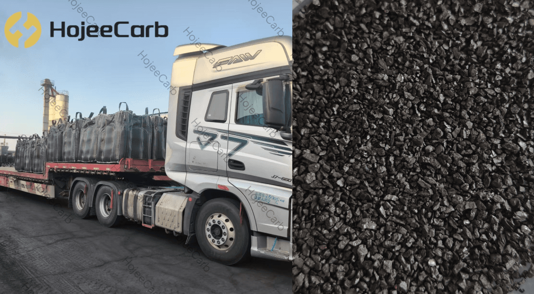 550 kg bulk bags of coal granular activated carbon stacked in a warehouse, ready for the 78-ton Myanmar water treatment shipment