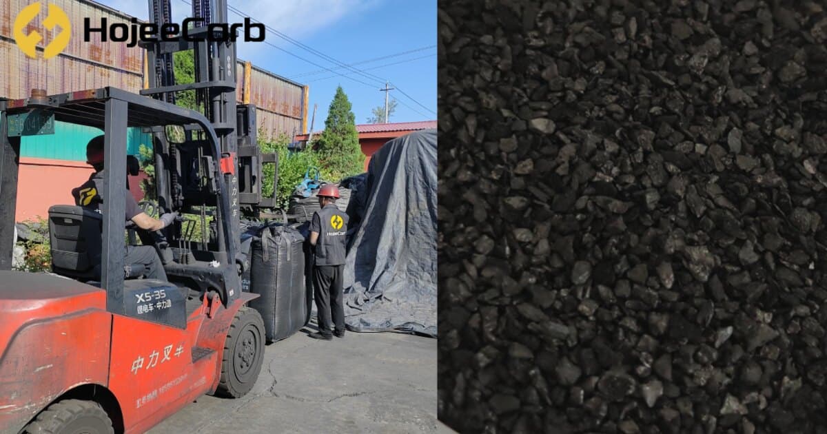 Acid-washed coal-based granular activated carbon loaded for shipment to a Middle East amine gas-sweetening plant