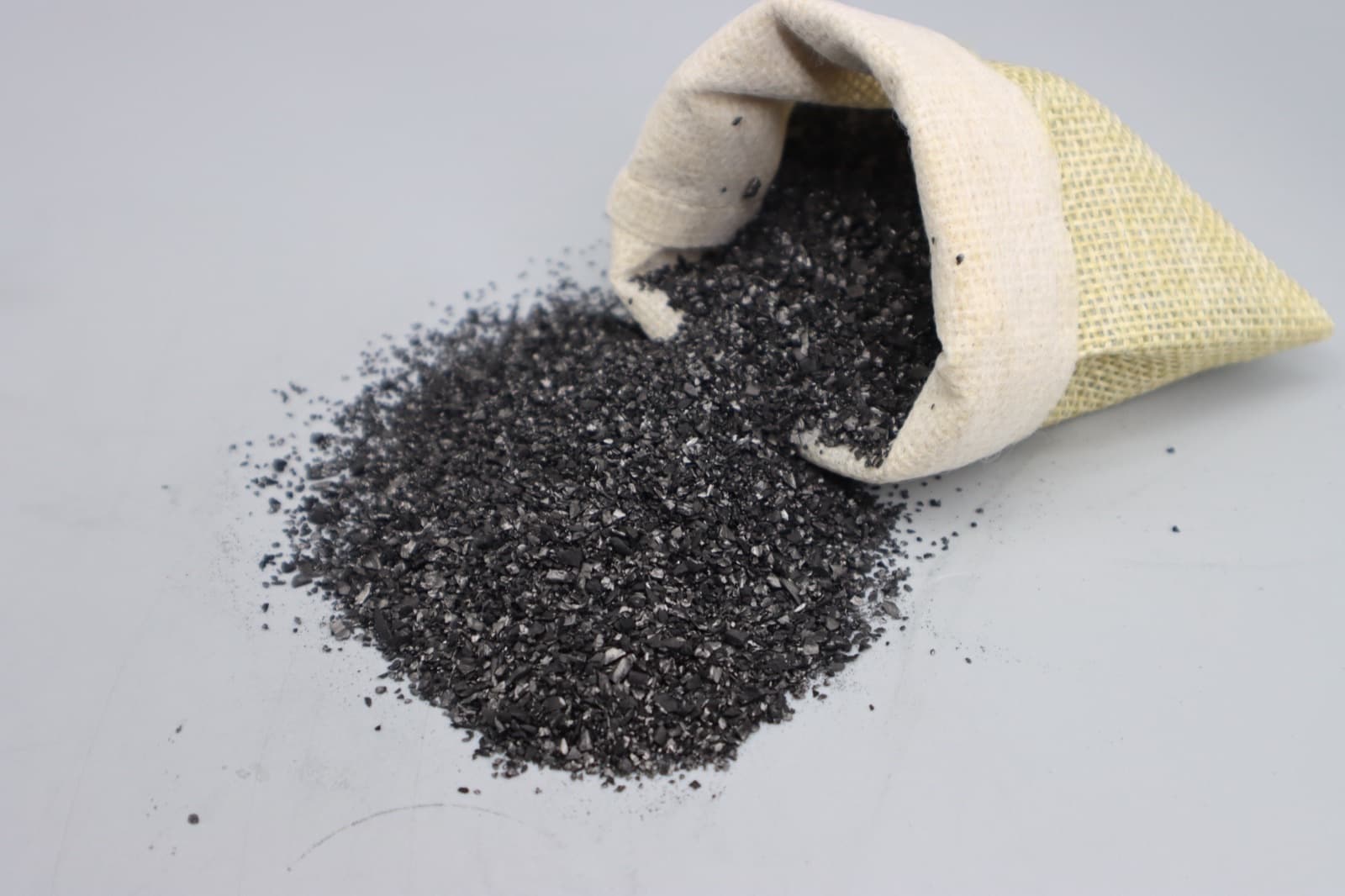 Coconut shell activated carbon 12x40 mesh granules close-up