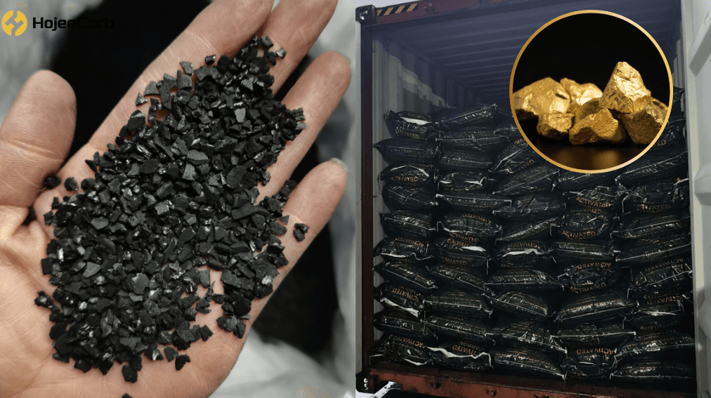 Coconut shell activated carbon granules for gold extraction and container shipment
