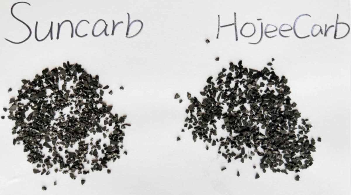 HojeeCarb vs SunCarb coconut shell activated carbon granule comparison for gold recovery