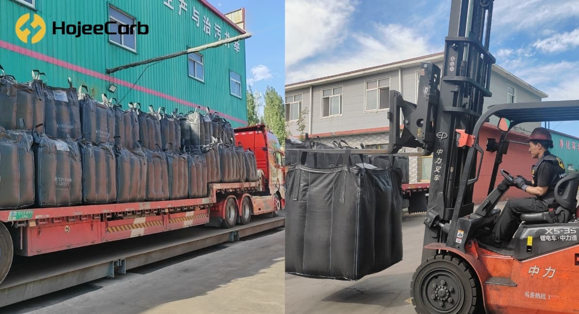 Activated carbon shipment loaded for Saudi Arabia