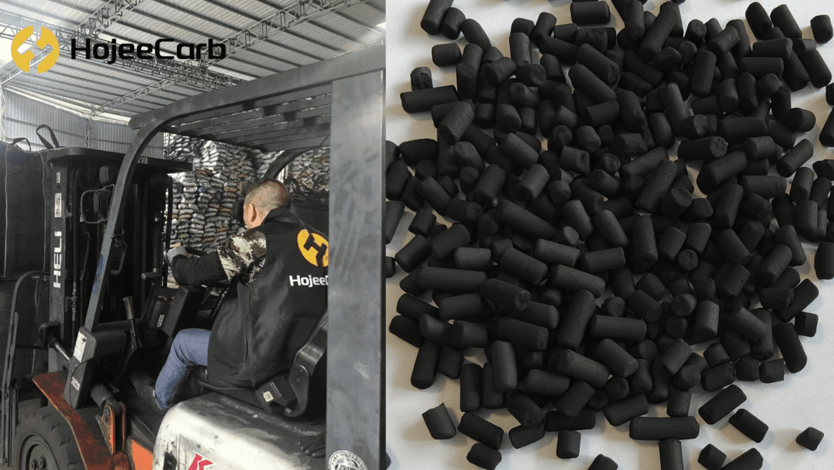 HojeeVapor BP60 coal-based extruded pellet activated carbon packed for export