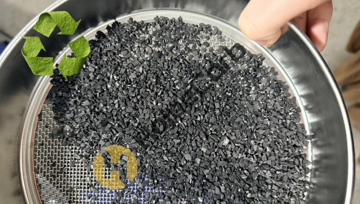Sieve analysis of spent granular activated carbon to assess reuse or reactivation suitability