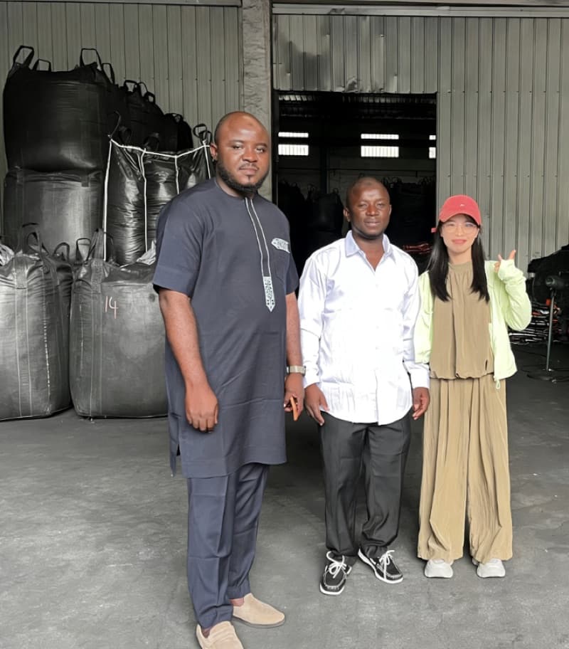 African clients visiting HojeeCarb production and packaging facility