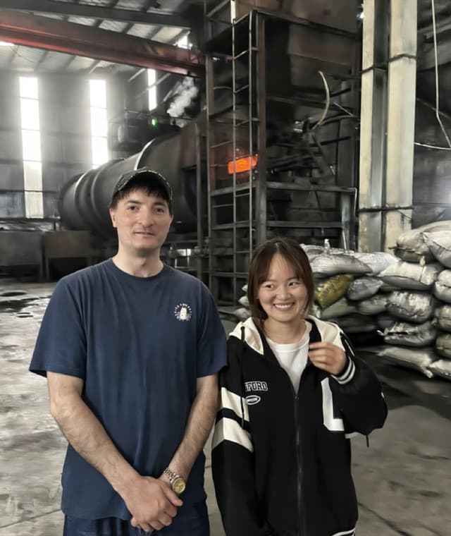 European client touring the activation kiln facility