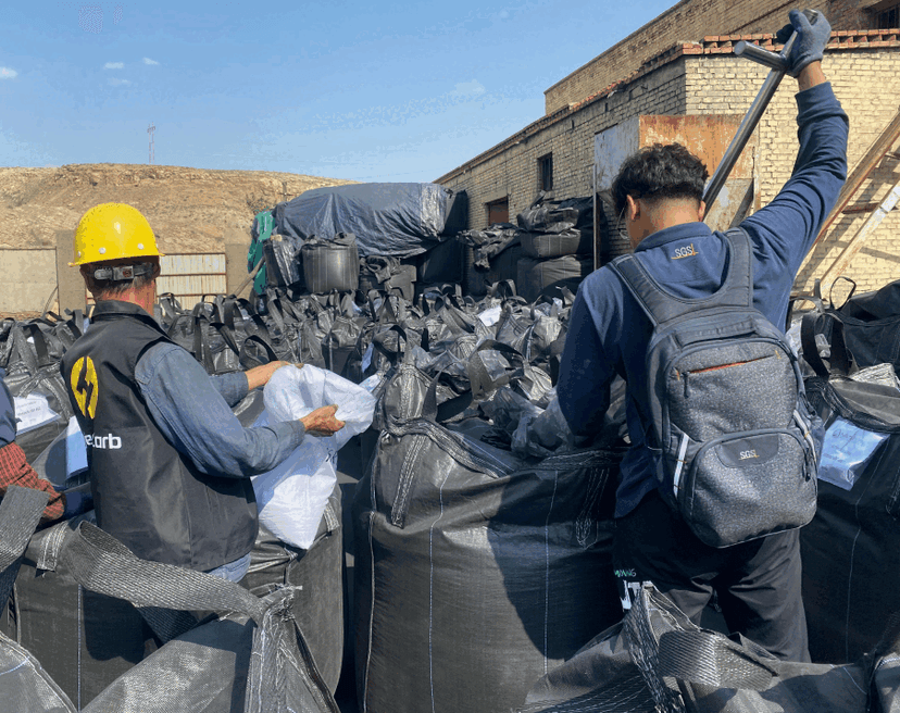 SGS third-party inspection of bulk activated carbon before shipment