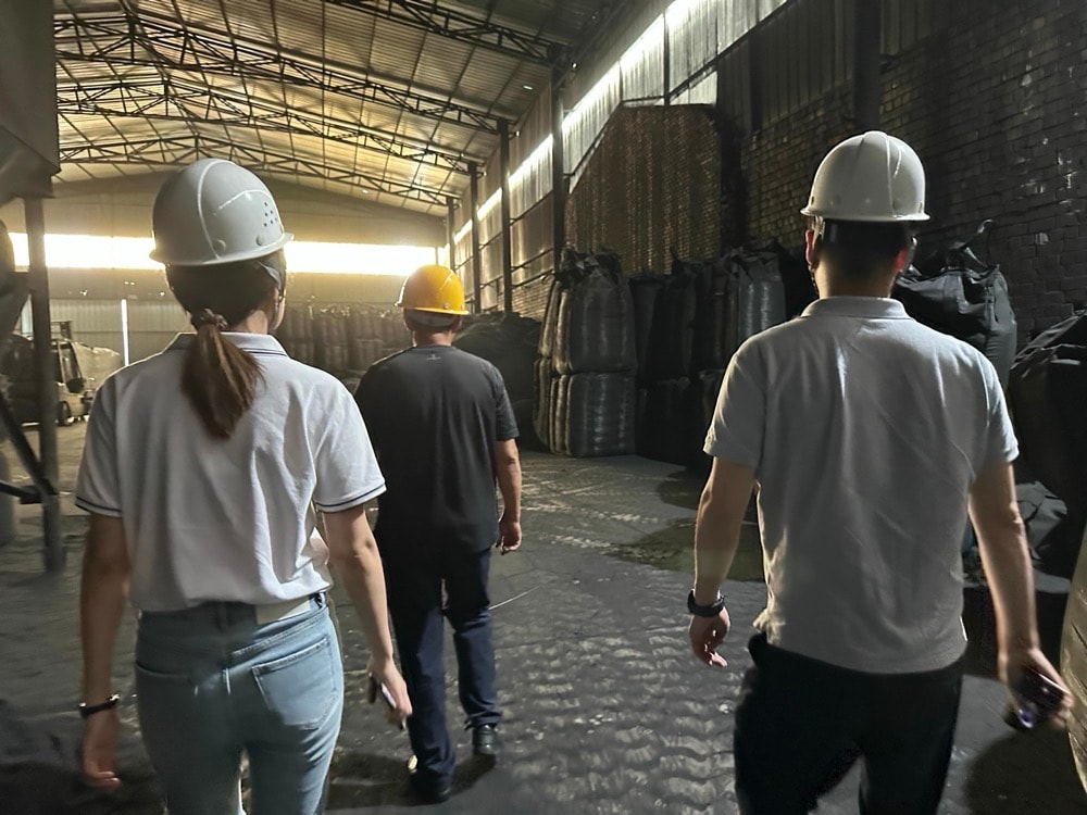 Activated Carbon Factory factory tour — warehouse inspection walkthrough