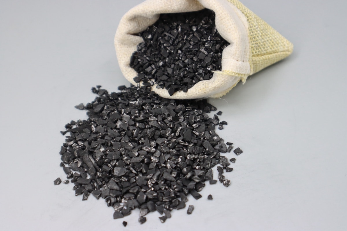 Coconut shell granular activated carbon close-up