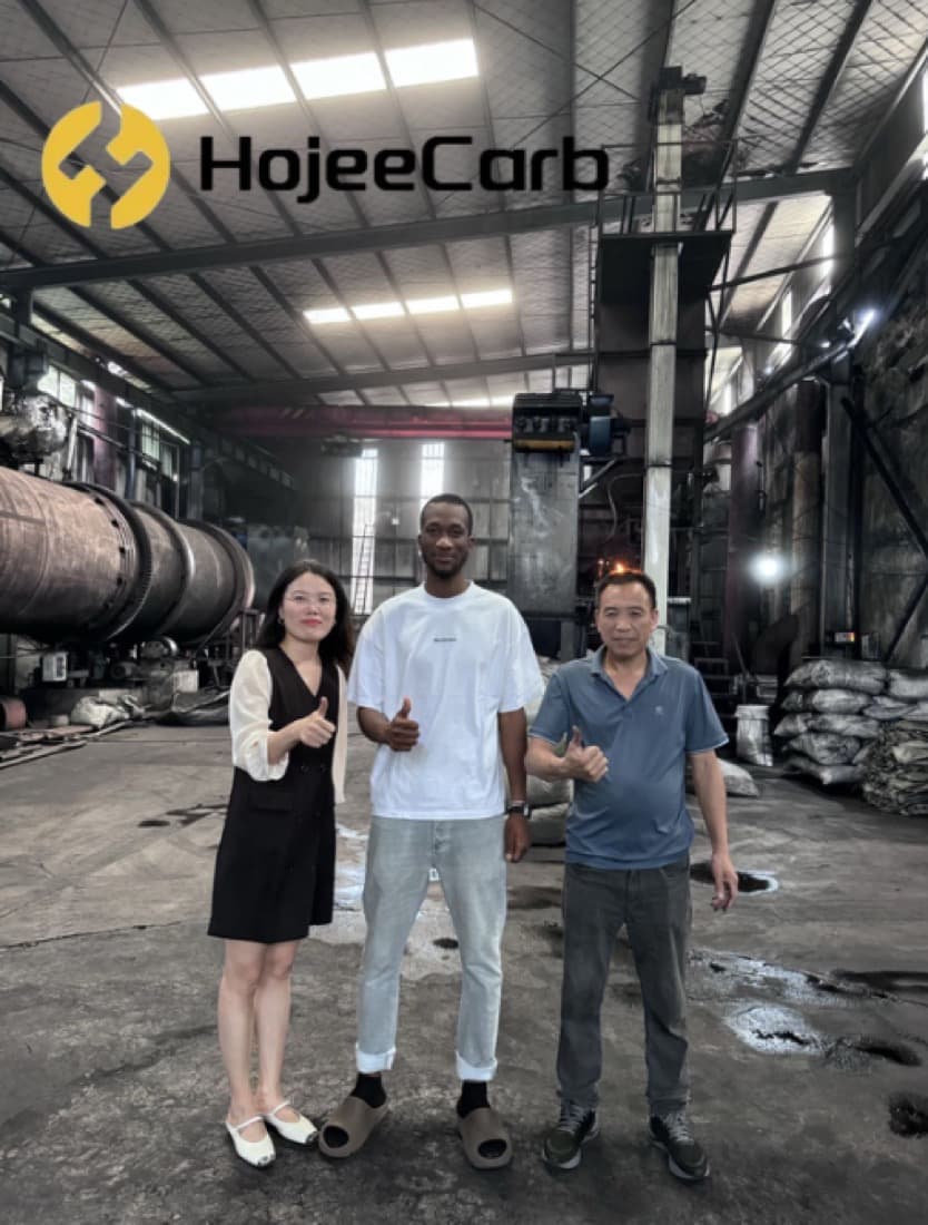 Clients visiting the HojeeCarb activated carbon factory and reactivation kiln line