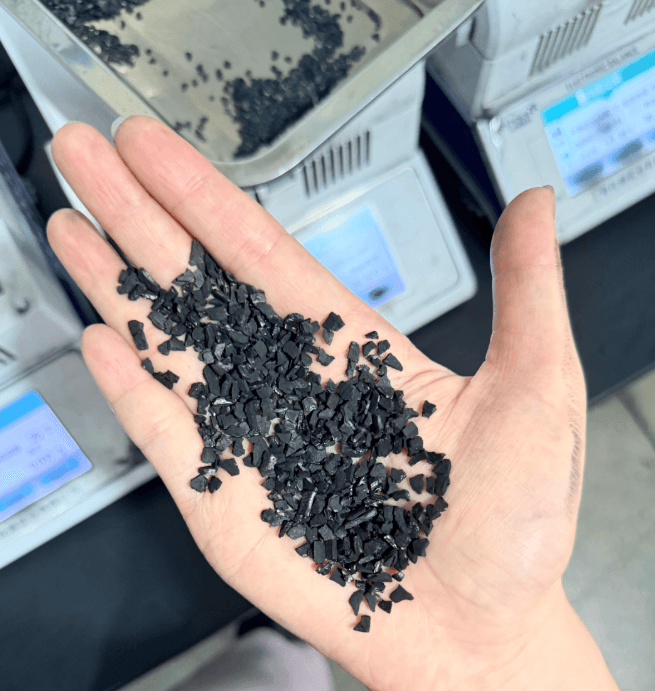 Coconut shell activated carbon granules for gold recovery — 6×12 mesh product
